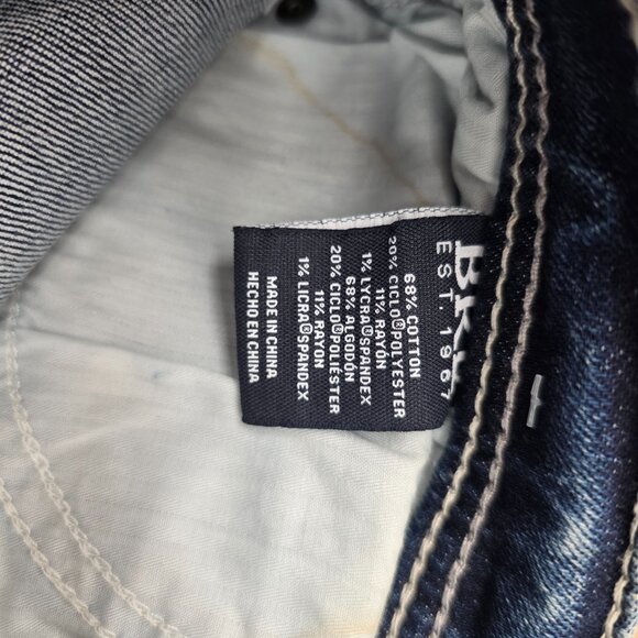 Buckle BKE Tyler Straight Leg Jeans Mens 32x34 Blue Stretch Whiskered Denim - Picture 15 of 15